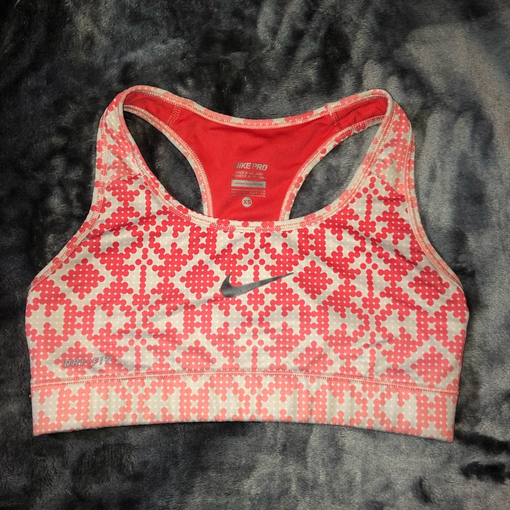 Coral Patterned Nike Sports Bra